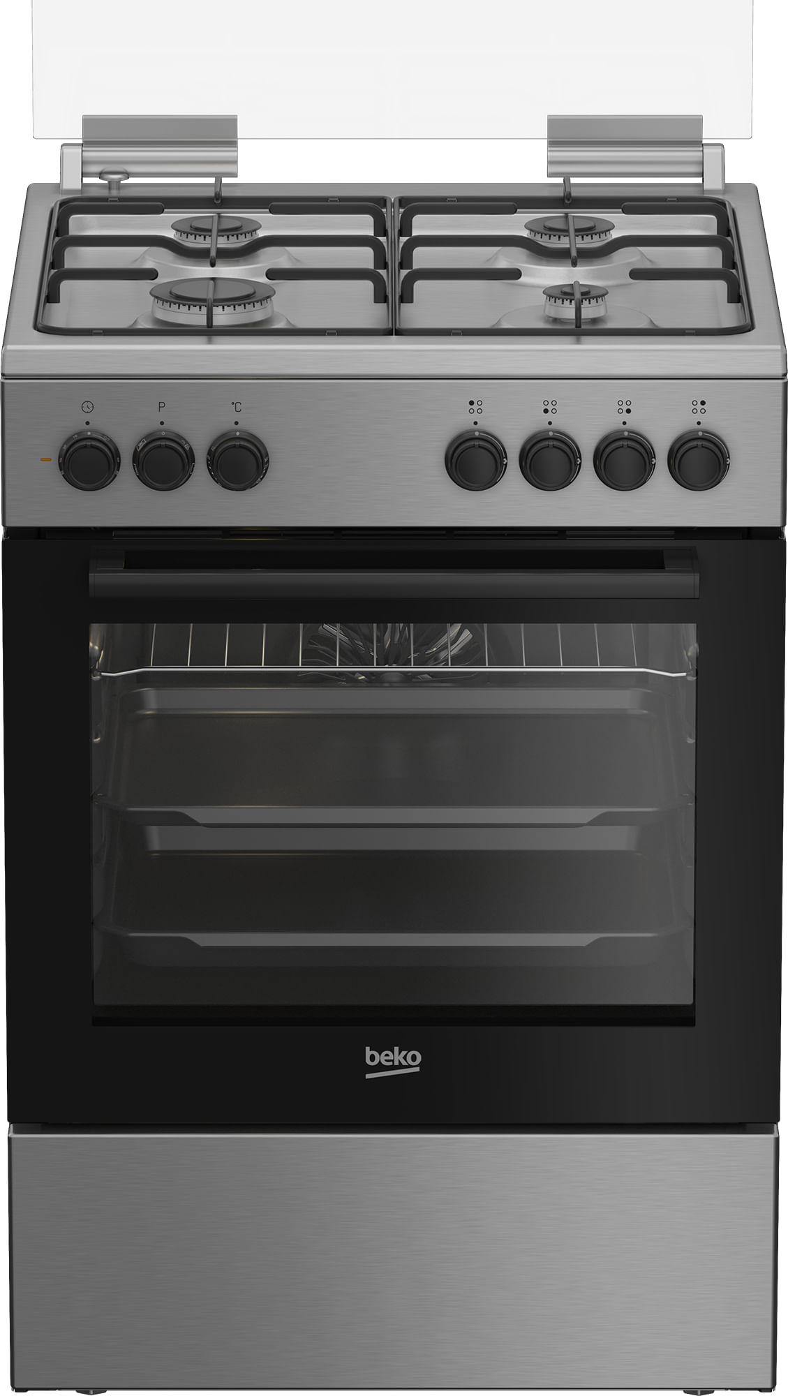 Beko FBE62120XD Cucina a Gas 4 Fuochi Forno Elettrico Ventilato con Grill Larghezza x Profondita' 60x60 cm con Beko Forno Elettrico Ventilato con Gril