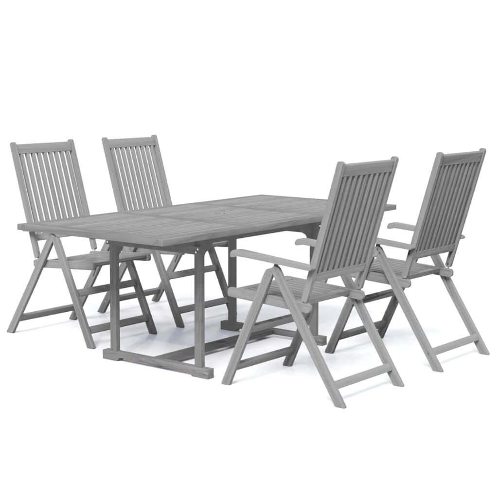 VidaXL Set da Pranzo per Giardino 5 pz in Legno Massello di Acacia VidaXL 3079647 set mobili da esterno