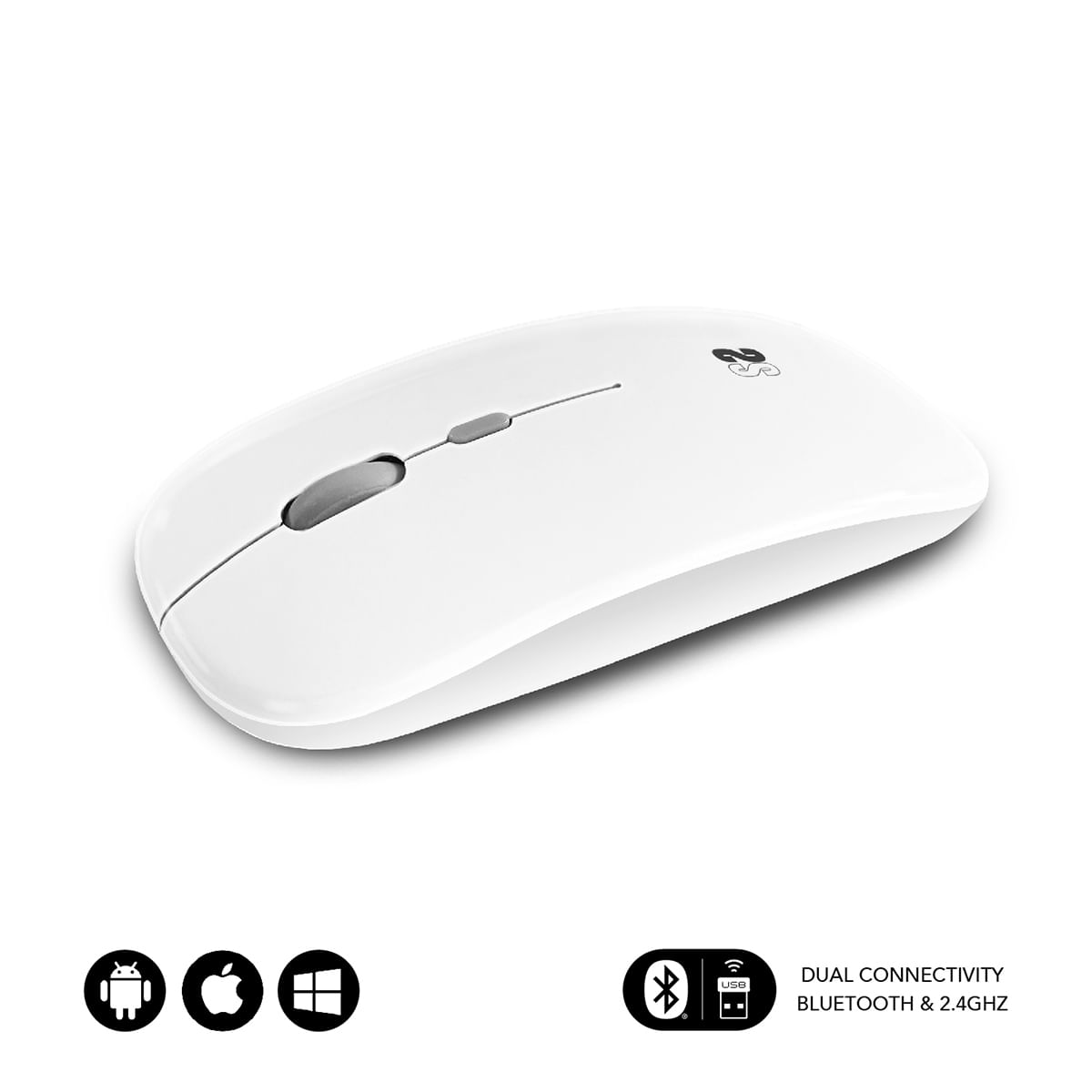 SUBBLIM SUBMO-DFLAT21 mouse Ufficio Ambidestro RF Wireless + Bluetooth + USB Type-A Ottico 1600 DPI