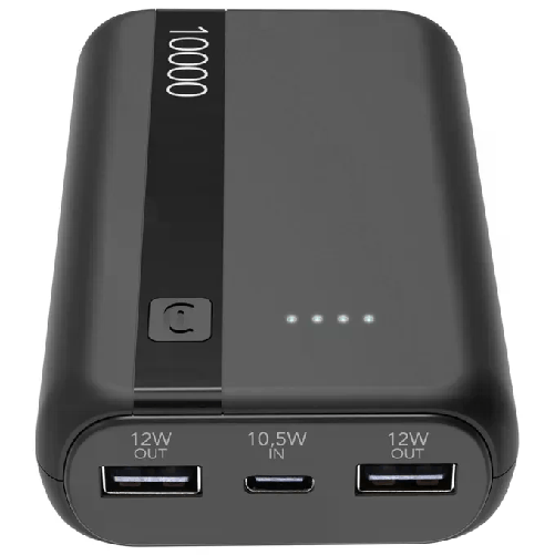 Cellularline Cellular Line Power Bank 10000 mAh Input USB-C 10.5W Output 2xUSB 12W Li Cellularline Power Bank 10000 Caricabatterie Portatile 10000mAh