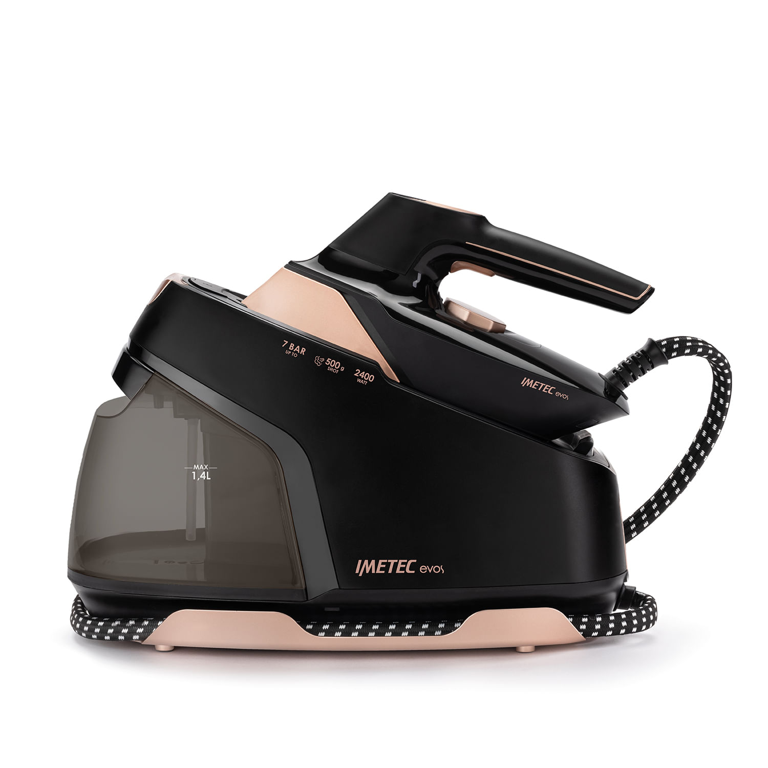 Imetec Evos, Ferro da Stiro con Caldaia, Tecnologia Flash Steam con Vapore Potenziato, Pressione fino a 7 bar Imetec Evos, Ferro da Stiro con Caldaia,