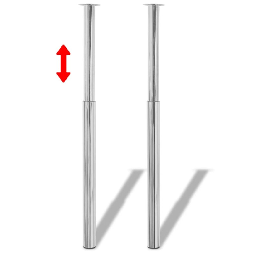 VidaXL Gambe Telescopiche per Tavolo 2 pz Cromate 710 mm-1100 mm VidaXL 242151 parte di tavolo Gambe del tavolo