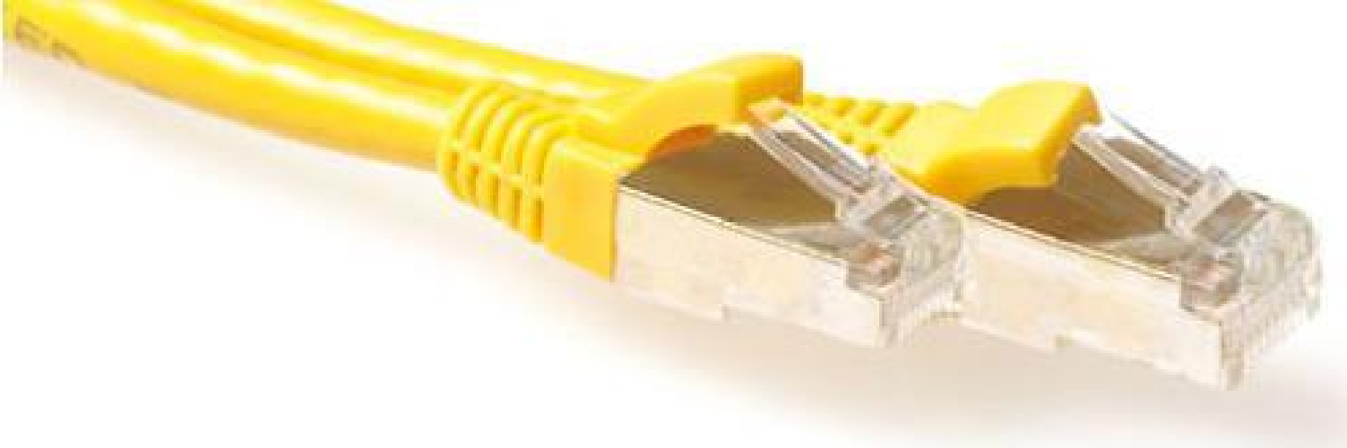 ACT Yellow 1 meter SFTP CAT6A patch cable snagless with RJ45 connectors. Cat6a s/ftp snagless yl 1
