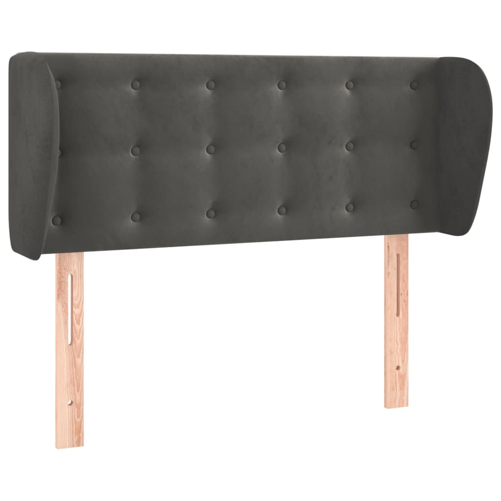 VidaXL Testiera ad Orecchio Grigio Scuro 83x23x118/128 cm in Velluto VidaXL 3118421 testiera e pedana Grigio scuro