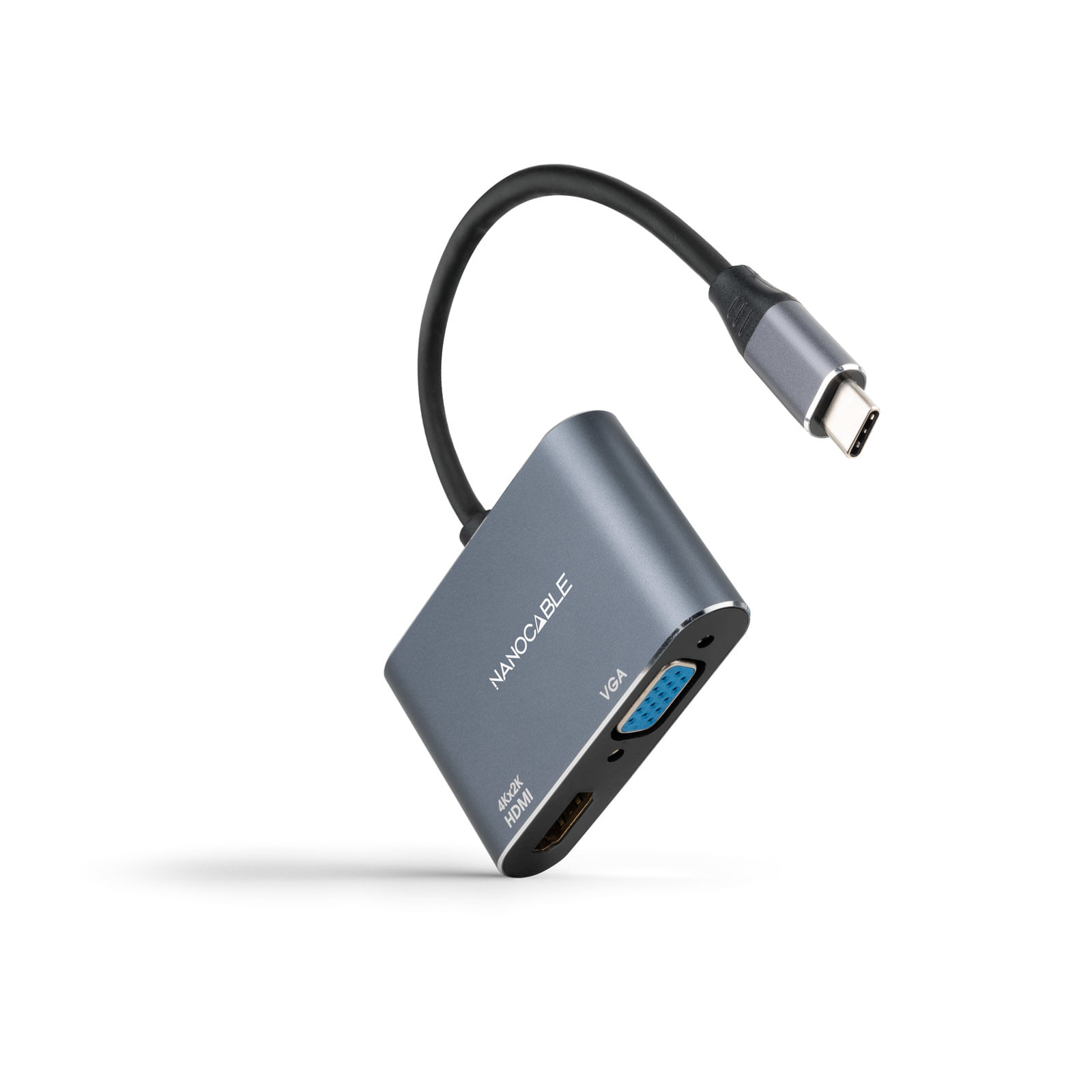 Nanocable 10.16.4303 cavo e adattatore video 015 m DisplayPort + Mini DisplayPort + USB Type-C HDMI + VGA (D-Sub) Grigio Nanocable 10.16.4303 adattato
