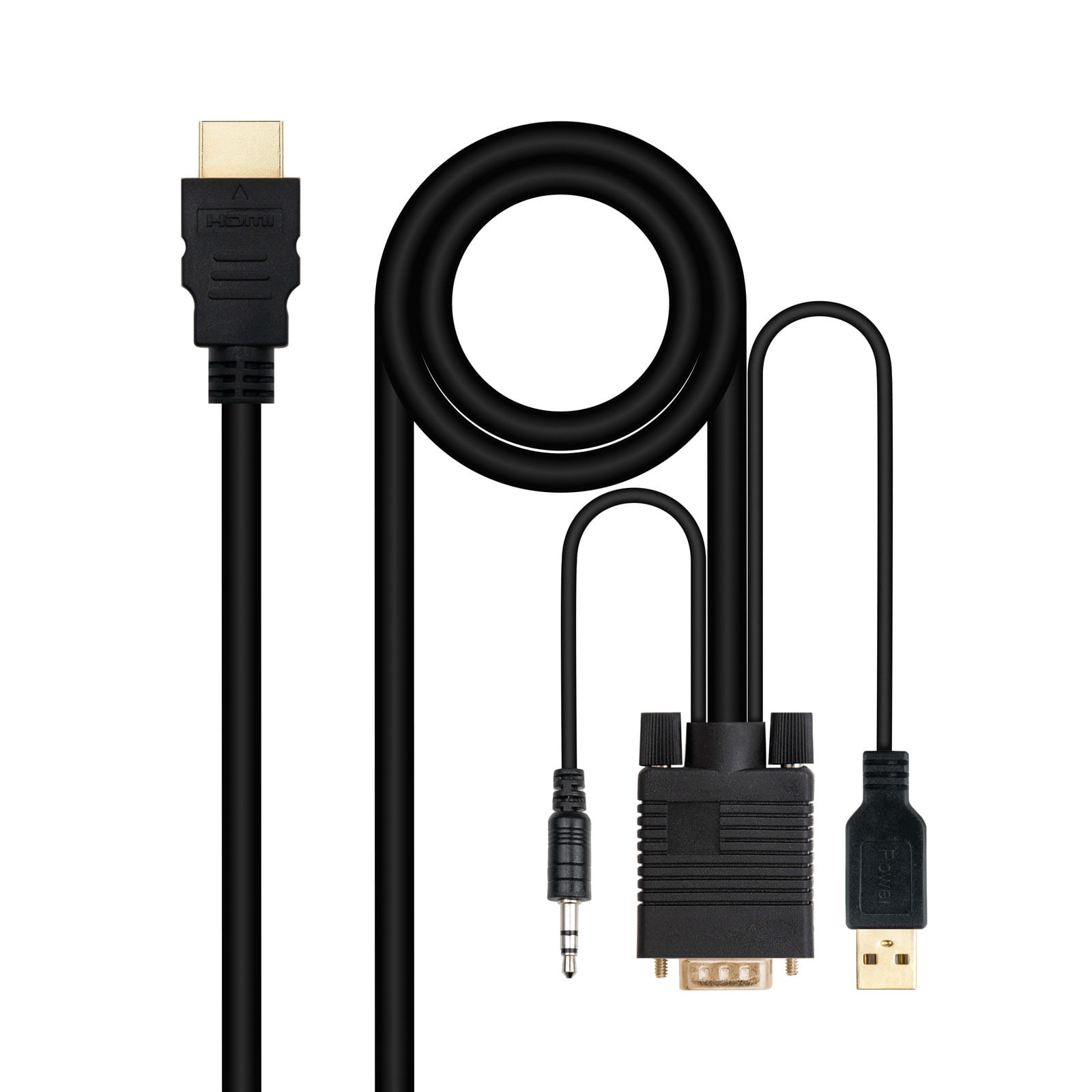 Nanocable 10.15.4350 cavo e adattatore video 1,8 m HDMI tipo A (Standard) VGA (D-Sub) + 3.5mm + USB Type-A Nanocable 10.15.4350 cavo e adattatore vide