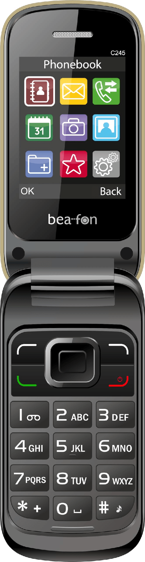 Bea-fon Beafon C245 6,1 cm (2.4") 100 g Champagne Telefono per anziani Beafon C245 6,1 cm (2.4") 100 g Champagne Telefono per anziani