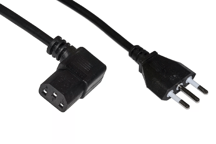 Link Cavo Alimentazione Spina Italiana Tripolare 10 A - Presa 90 Gradi Iec Mt.1.8 LINK LKIT18D cavo di alimentazione Nero 1,8 m Accoppiatore C13