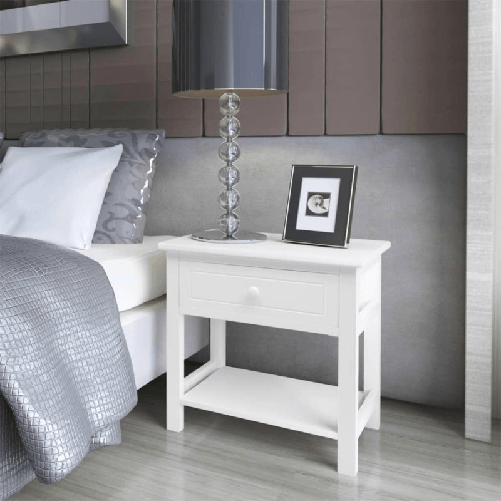 VidaXL Comodini 2 pezzi Bianchi in Legno VidaXL 242871 comodino Bianco