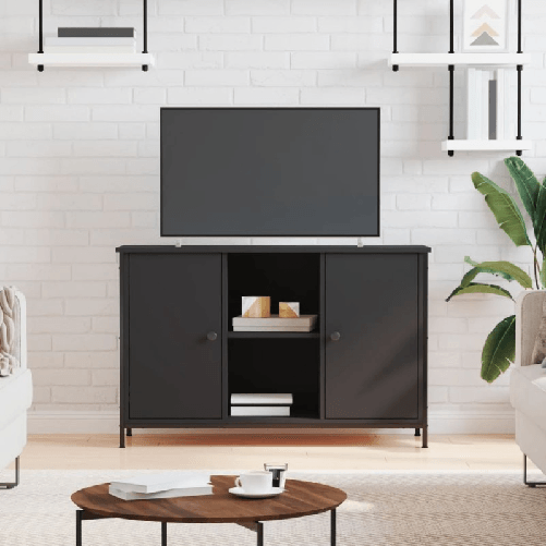 VidaXL Mobile Porta TV Nero 100x35x65 cm in Legno Multistrato VidaXL 832778 supporto TV e sistema audio