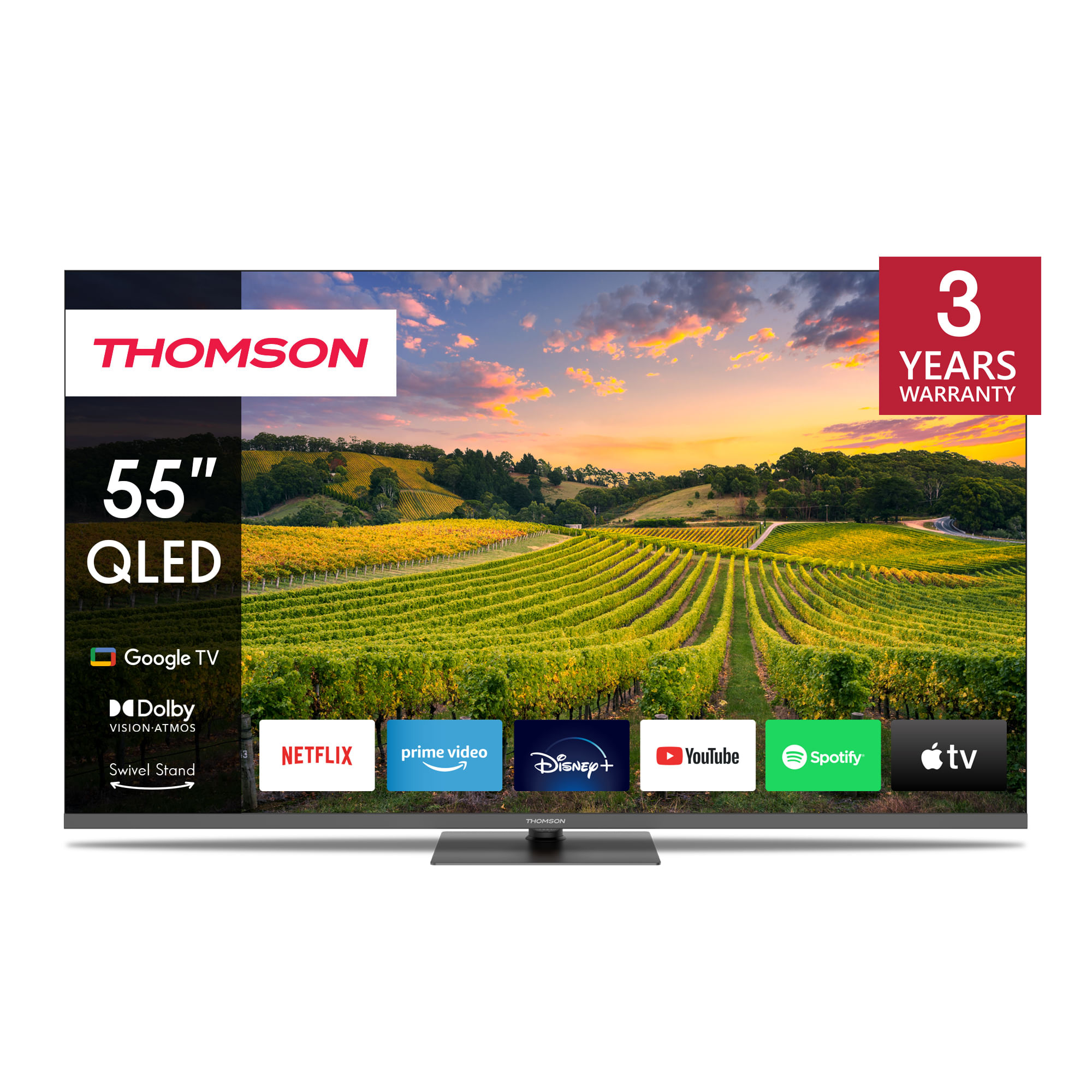 Thomson 55QG5C14 Smart TV 55 Pollici 4K Ultra HD Display QLED Sistema Google TV HDR10 Wi-Fi Classe F colore Grigio Thomson 55QG5C14 TV 139,7 cm (55")