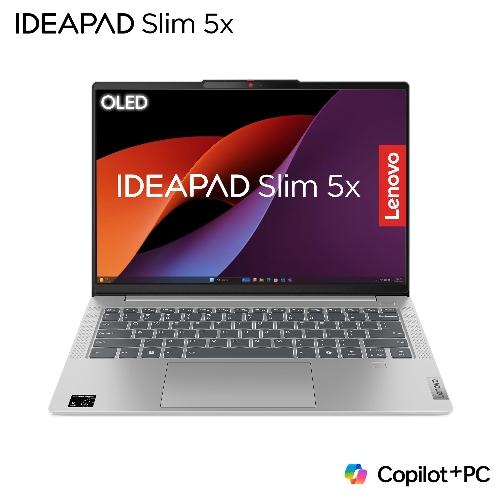 Lenovo Notebook 14'' Display Full HD Snapdragon X Plus RAM 16 Gb SSD 512 Gb Windows 11 colore Grigio - 83HL001GIX Lenovo IdeaPad Slim 5x Notebook 14"