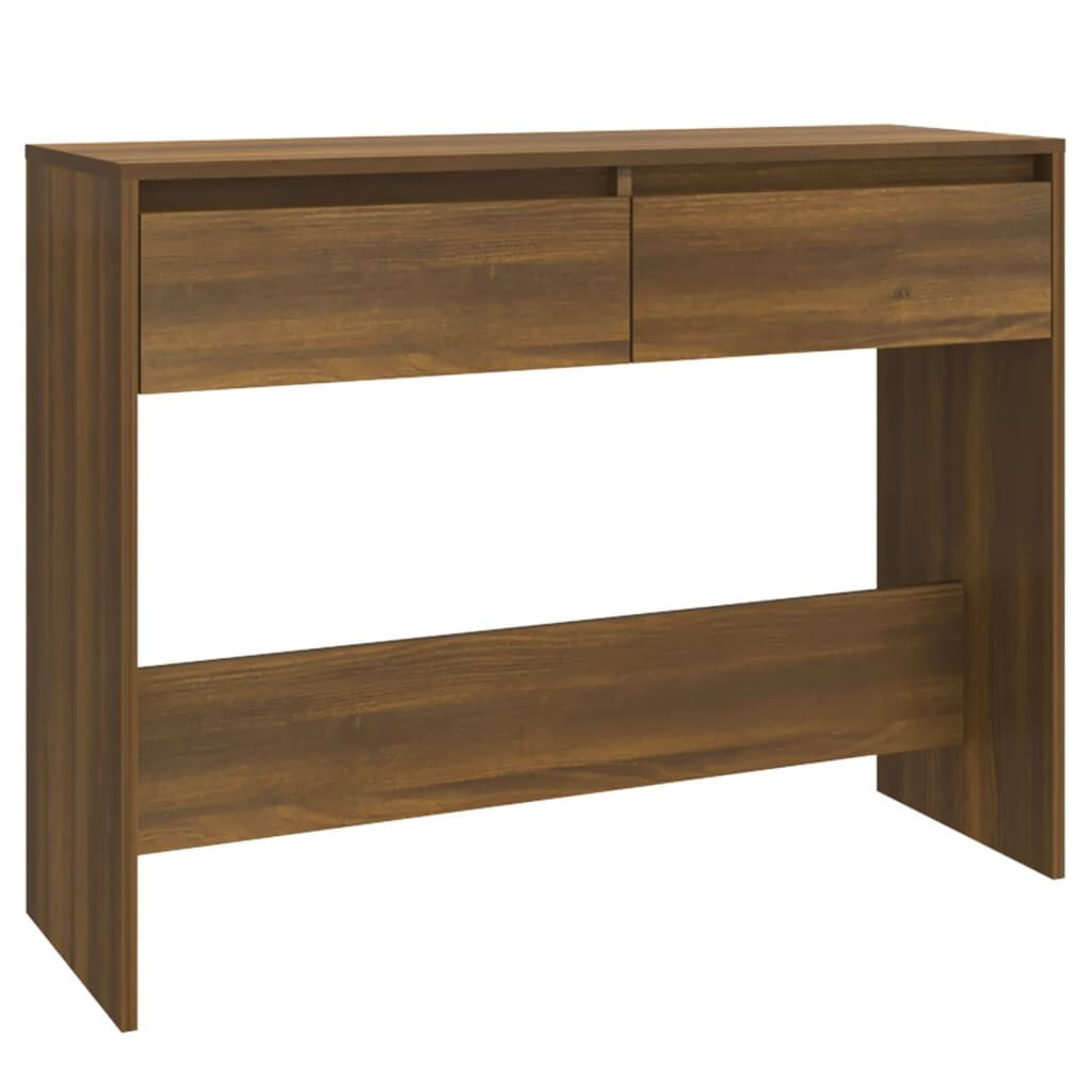 VidaXL Tavolo Consolle Rovere Marrone 100x35x76,5 cm in Truciolato VidaXL 813037 tavolino da caffè, comodino e consolle da soggiorno