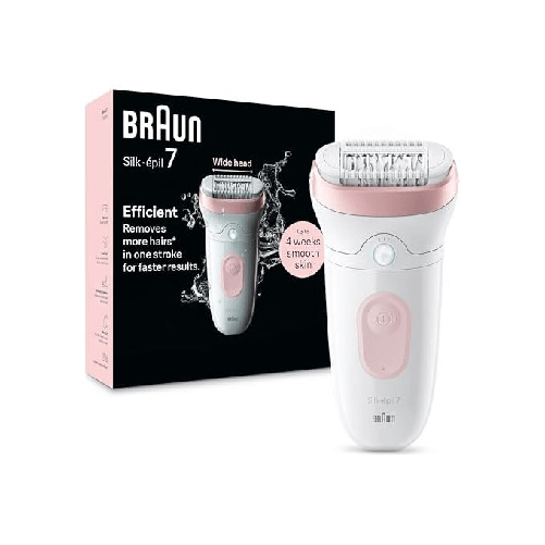 Braun Silk-épil 7 7-000 Epilatore Elettrico Rosa e Bianco