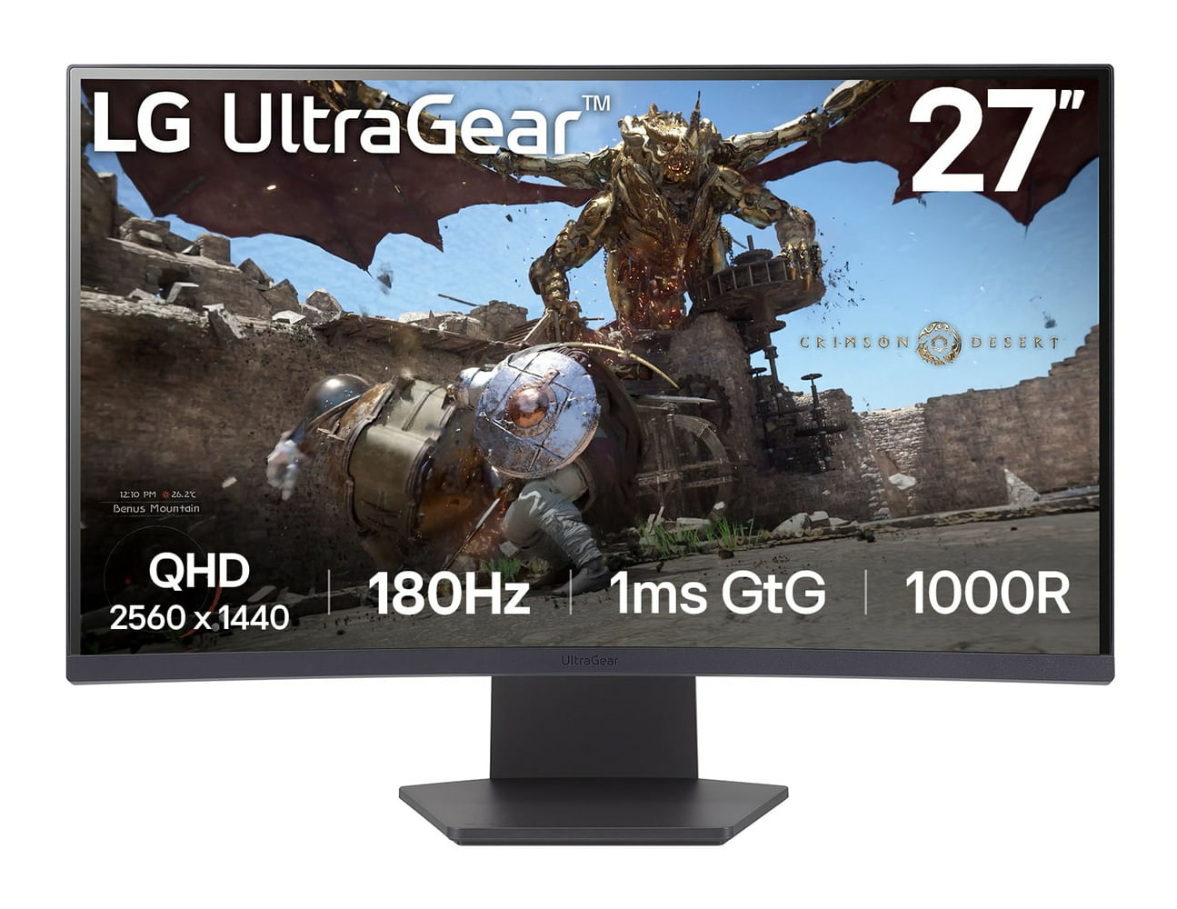 LG UltraGear 27GS60QC Monitor Gaming 27'' Curvo QHD (2560x1440) 180Hz 1ms AMD FreeSync Premium HDR 10 HDMI 2 LG 27GS60QC-B Monitor PC 68,6 cm (27") 25