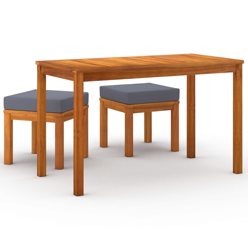 VidaXL Set da Pranzo da Giardino 3pz con Cuscini Legno Massello Acacia VidaXL 319722 set mobili da esterno