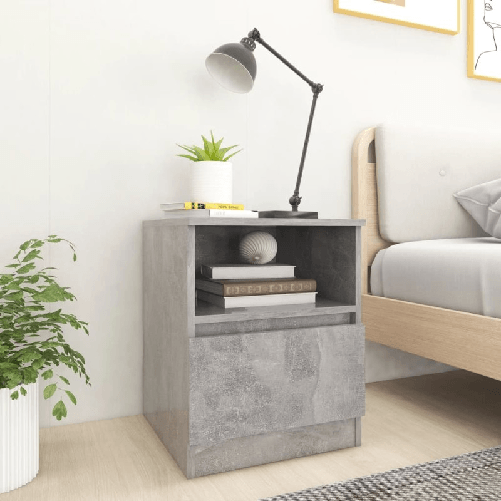 VidaXL Comodino Grigio Cemento 40x40x50 cm in Truciolato VidaXL 806165 comodino Colore cemento