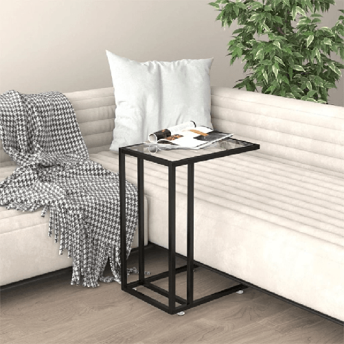 VidaXL Tavolino per Computer Trasparente 50x35x65 cm Vetro Temperato VidaXL 331649 tavolino da caffè, comodino e consolle da soggiorno