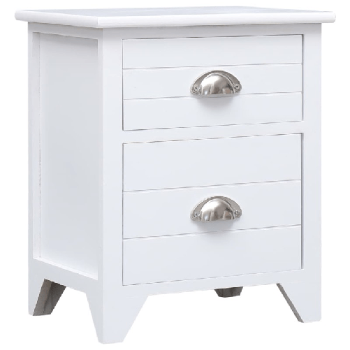 VidaXL Comodino Bianco 38x28x45 cm in Legno di Paulownia VidaXL 284049 comodino Bianco
