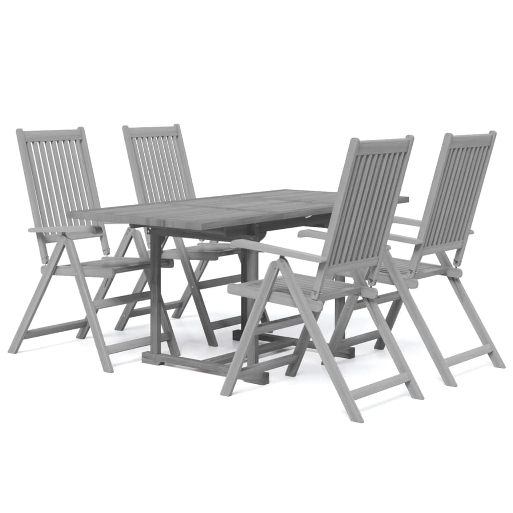 VidaXL Set da Pranzo per Giardino 5 pz in Legno Massello di Acacia VidaXL 3079653 set mobili da esterno
