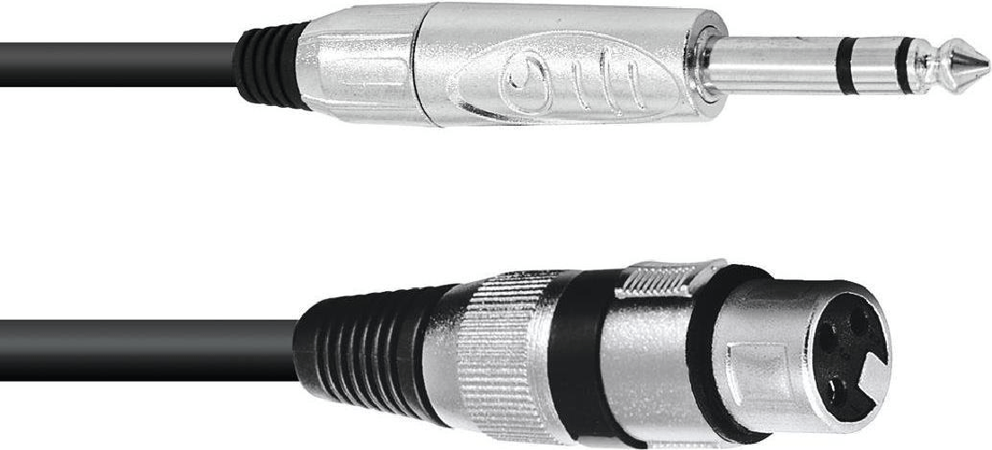 Omnitronic 30225182 XLR Adapterkabel [1x XLR-Buchse 3 polig - 1x Klinkenstecker 6.3 mm (stereo)] 2