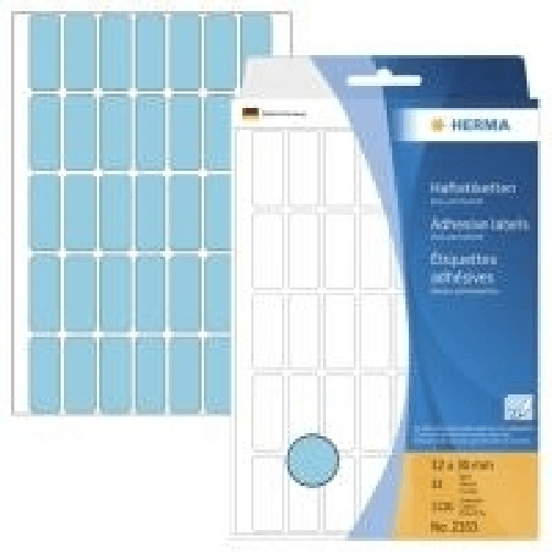 Herma - Etichette adesive permanenti - Blue - 12 x 30 mm 1120 Etichetta (32 foglio x 35) (2353)