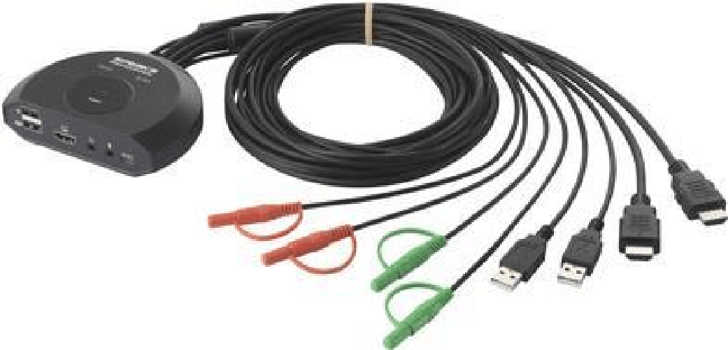 SpeaKa Professional SP-KVM-210 KVM-Konsole HDMI Tastatur 4096 x 2160 Pixel (SP-10105820)