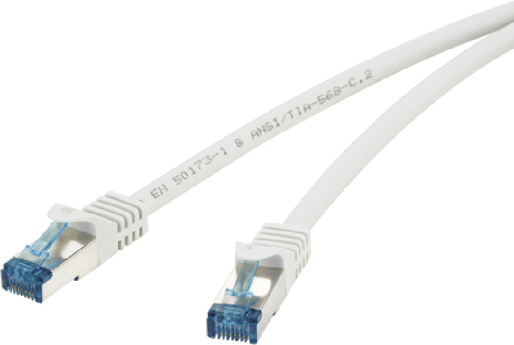 Renkforce RJ45 Netzwerk Anschlusskabel CAT 6a S/FTP 1 m Grau mit Rastnasenschutz