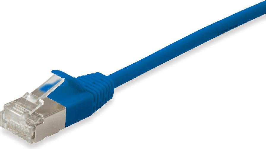 Equip Slim - Patch-Kabel - RJ-45 (M) zu RJ-45 (M) - 3 m - S/FTP - CAT 6a - geformt, ohne Haken - Blau