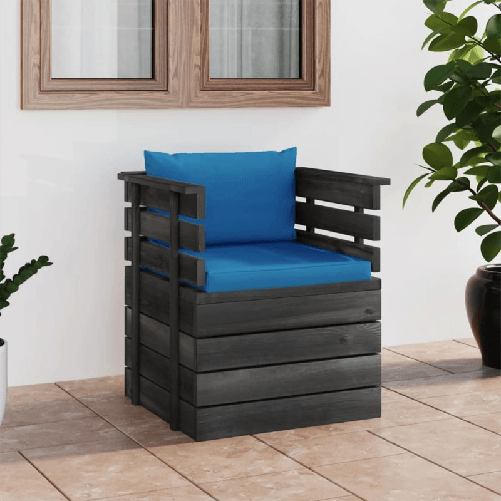 VidaXL 3061723 panca da esterno Legno, Tessuto, Poliestere