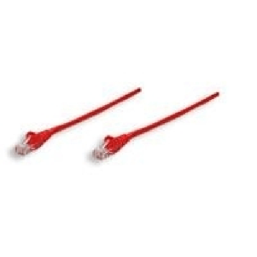 Intellinet - Patch-Kabel - RJ-45 (M) bis RJ-45 (M) - 7.5 m - UTP - CAT 5e - geformt, ohne Haken - Rot