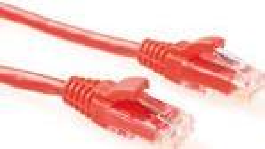 ACT Red 2 meter U/UTP CAT6 patch cable component level with RJ45 connectors