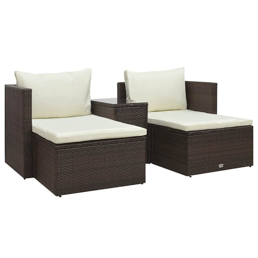 VidaXL Set Divani da Giardino 5 pz con Cuscini in Polyrattan Marrone VidaXL 47812 set mobili da esterno