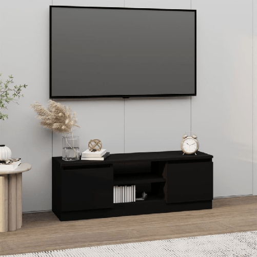 VidaXL Mobile Porta TV con Anta Nero 102x30x36 cm VidaXL 823351 supporto TV e sistema audio