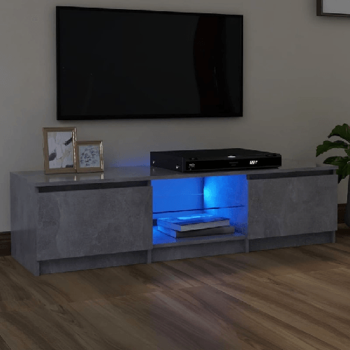 VidaXL Mobile Porta TV con Luci LED Grigio Cemento 140x40x35,5 cm VidaXL 804296 supporto TV e sistema audio