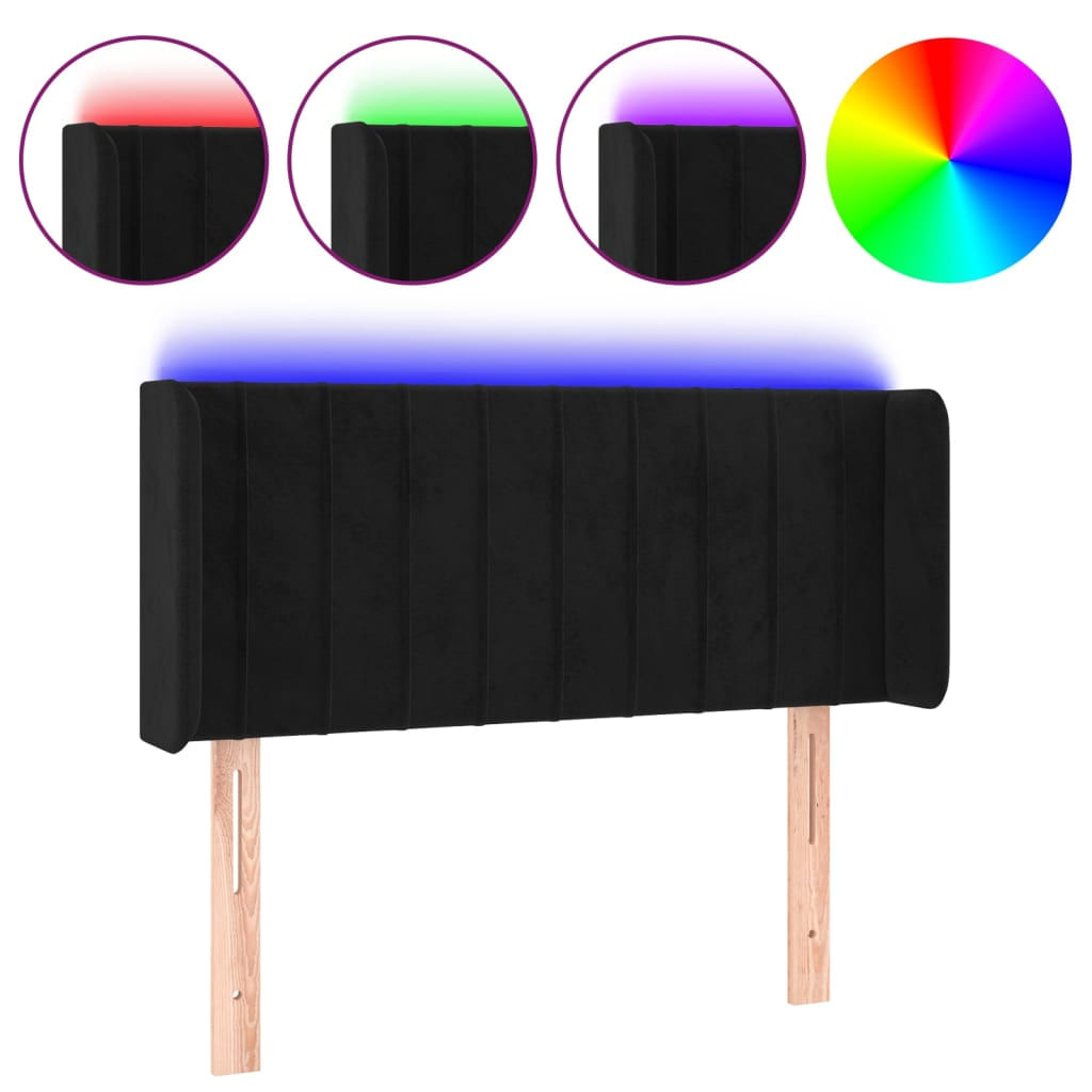 VidaXL Testiera a LED Nera 163x16x78/88 cm in Velluto VidaXL 3123530 testiera e pedana Nero