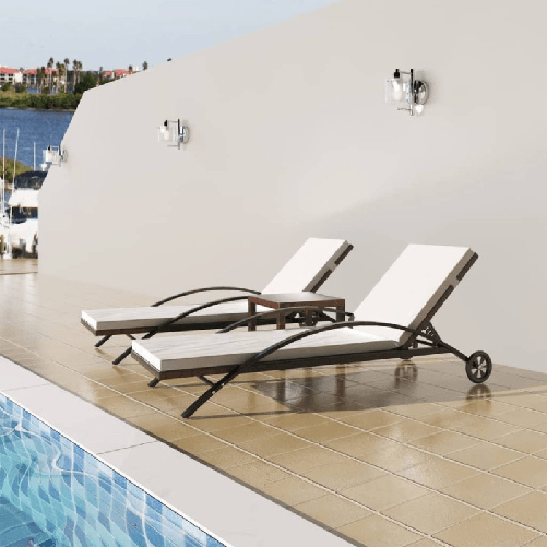 VidaXL 42490 sedia da esterno Salone Seduta imbottita Rattan sintetico, Acciaio Crema, Bianco