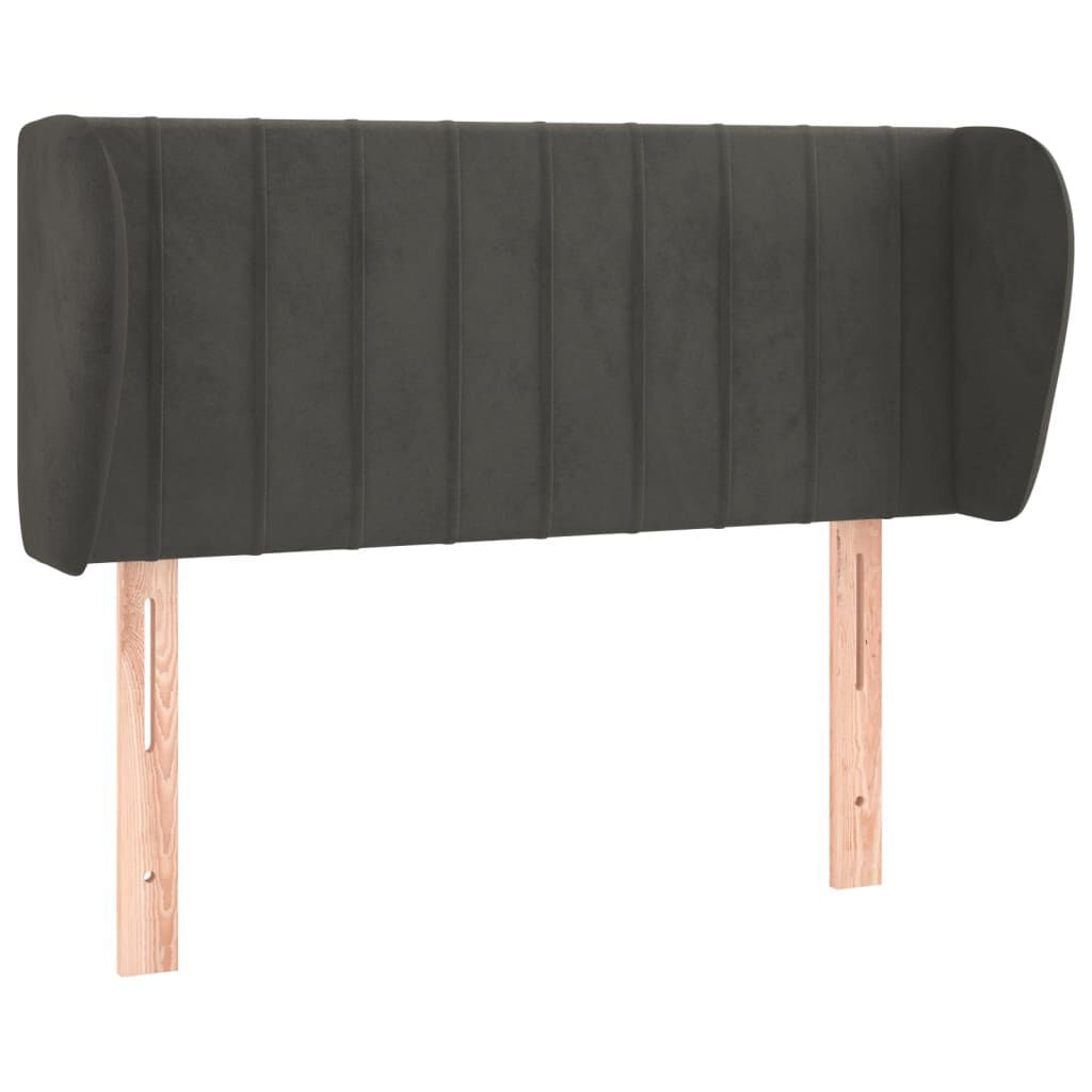 VidaXL Testiera ad Orecchio Grigio Scuro 103x23x78/88 cm in Velluto VidaXL 3117425 testiera e pedana Grigio scuro