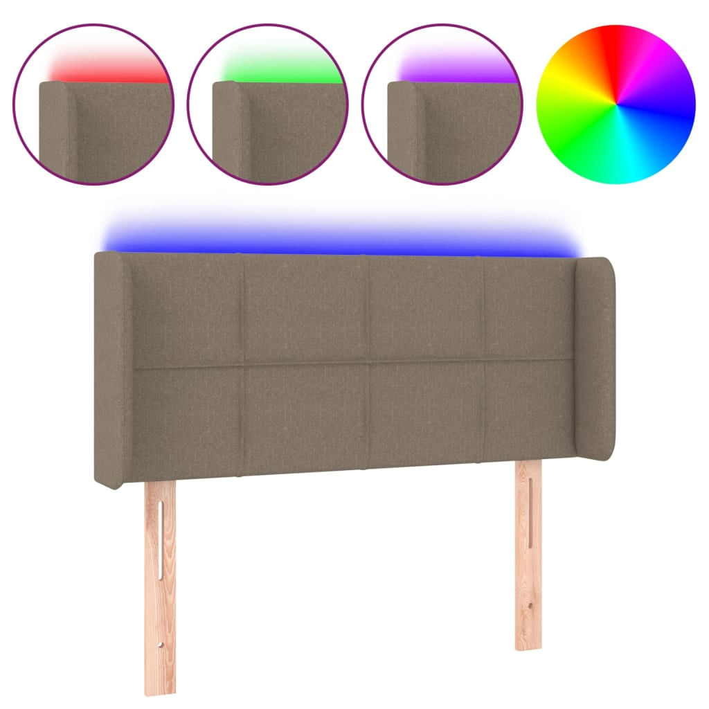VidaXL Testiera a LED Tortora 93x16x78/88 cm in Tessuto VidaXL 3123222 testiera e pedana Grigio talpa