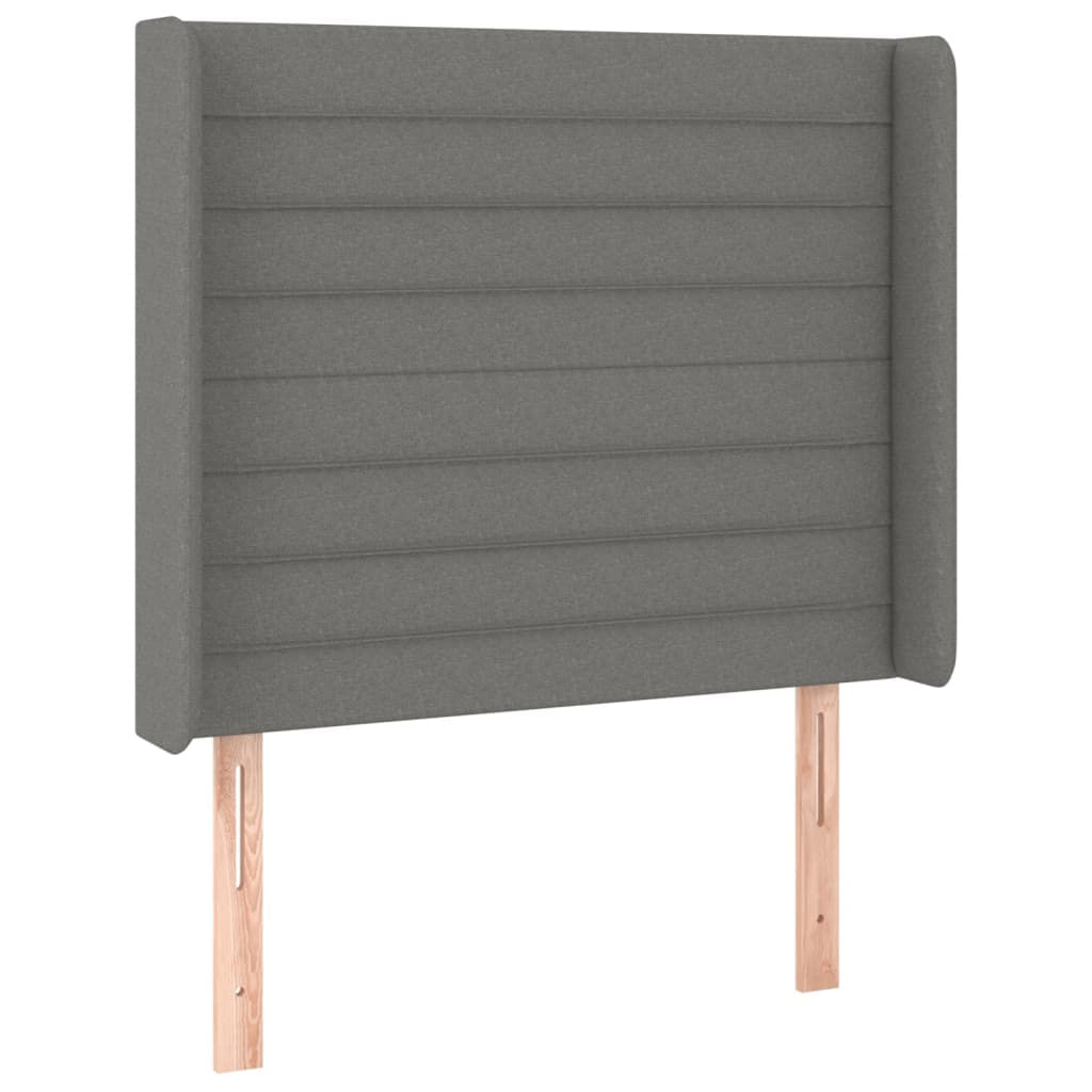 VidaXL Testiera ad Orecchio GrigioScuro 183x16x118/128cm inTessuto VidaXL 3119735 testiera e pedana Grigio scuro