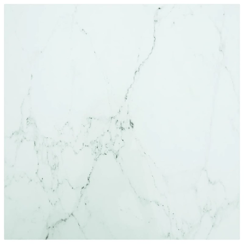 VidaXL Piano Tavolo Bianco 60x60 cm 6mm Vetro Temperato Aspetto Marmo VidaXL 322255 parte di tavolo