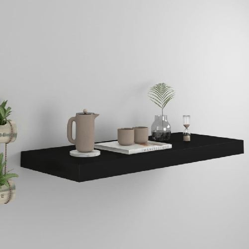 VidaXL Scaffale a Parete Nero 60x23,5x3,8 cm in MDF VidaXL 323832 scaffale MDF, Metallo Nero