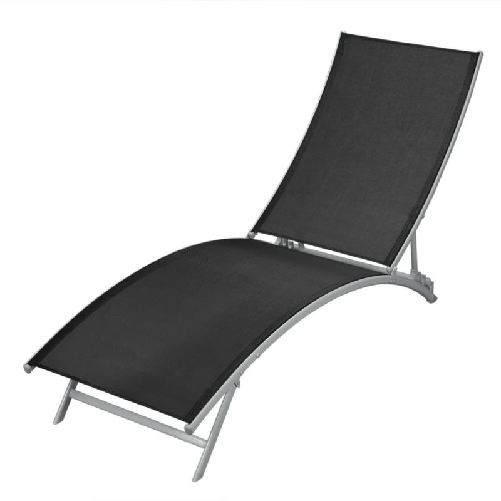 VidaXL 42866 sedia da esterno Salone Seduta imbottita Poliestere, Cloruro di polivinile (PVC) Nero vidaXL Lettino Prendisole in Acciaio e Textilene Ne