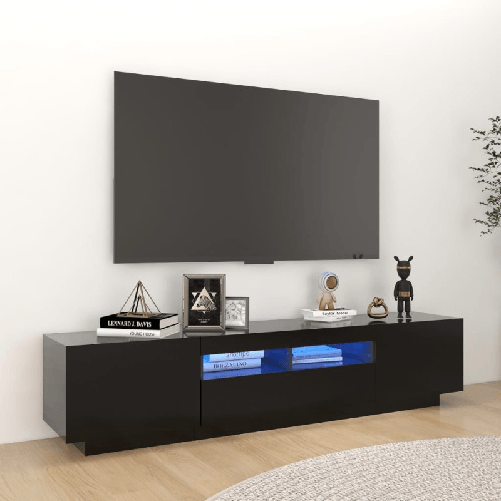 VidaXL Mobile Porta TV con Luci LED Nero 180x35x40 cm VidaXL 3081898 supporto TV e sistema audio