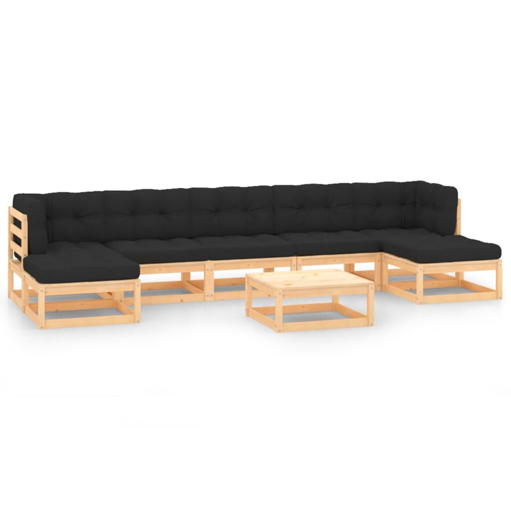 VidaXL Set Salotto Giardino 8 pz Cuscini Antracite Legno Massello Pino VidaXL 3083887 set mobili da esterno