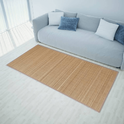 VidaXL 241337 tappeto Interno Rettangolo Bamboo, PVC, Poliestere, Polipropilene (PP) Marrone
