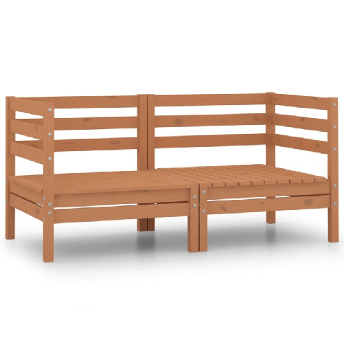 VidaXL Divani Angolari da Giardino 2 pz Marrone Miele Massello di Pino VidaXL 806585 panca da esterno Legno
