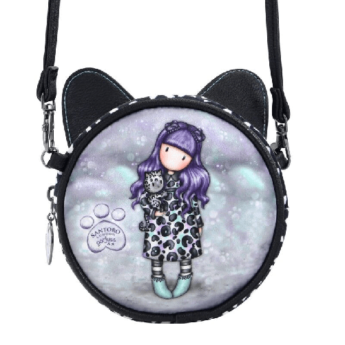 Gorjuss Borsa a Tracolla Gorjuss Smitten kitten Nero Bianco (13,5 x 5,5 x 13,5 cm)