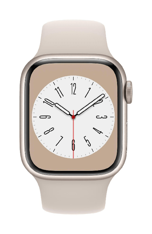 Apple Watch Series 8 OLED 45 mm Digitale 396 x 484 Pixel Touch screen 4G Beige Wi-Fi GPS (satellitare)