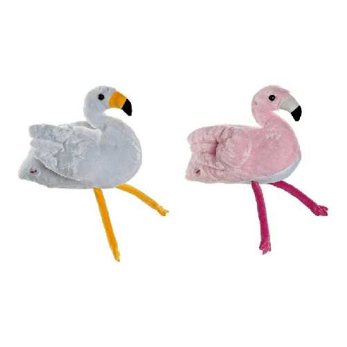 DKD Home Decor Peluche DKD Home Decor Bianco Rosa Per bambini Fenicottero rosa 34 x 25 x 27 cm (2 Unità)